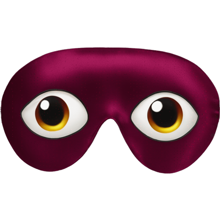 Bordeaux red silk eye mask emoji