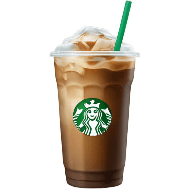 Starbuck ice coffee with ice cubes emoji