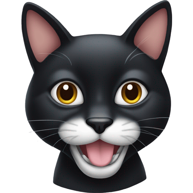 Black cat with white mustache  emoji