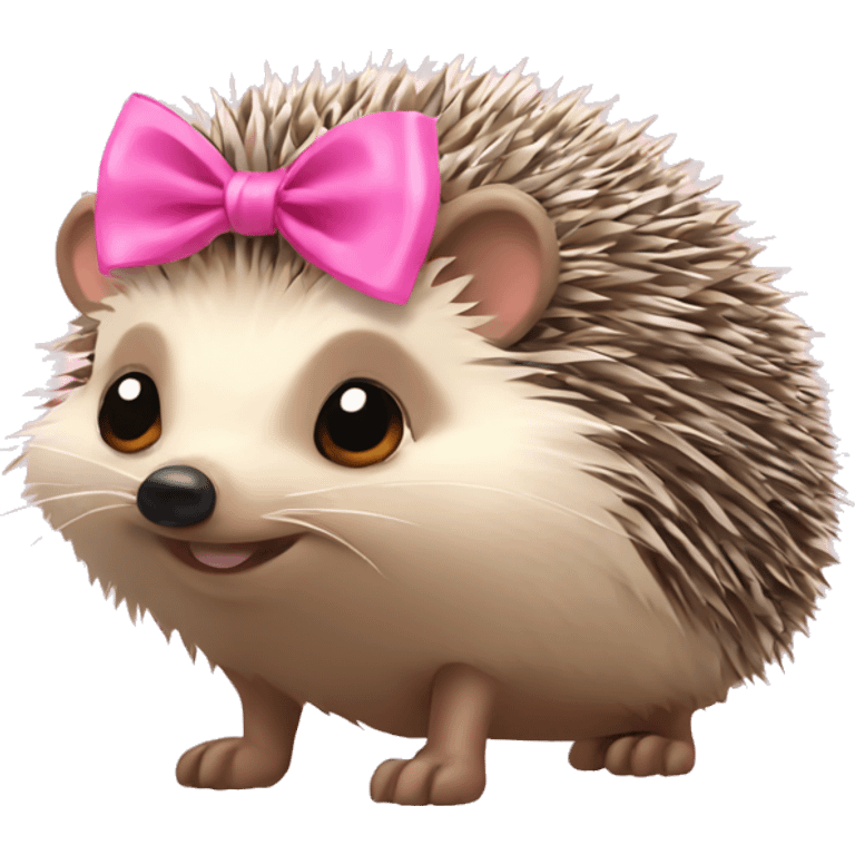 hedgehog with a pink bow emoji