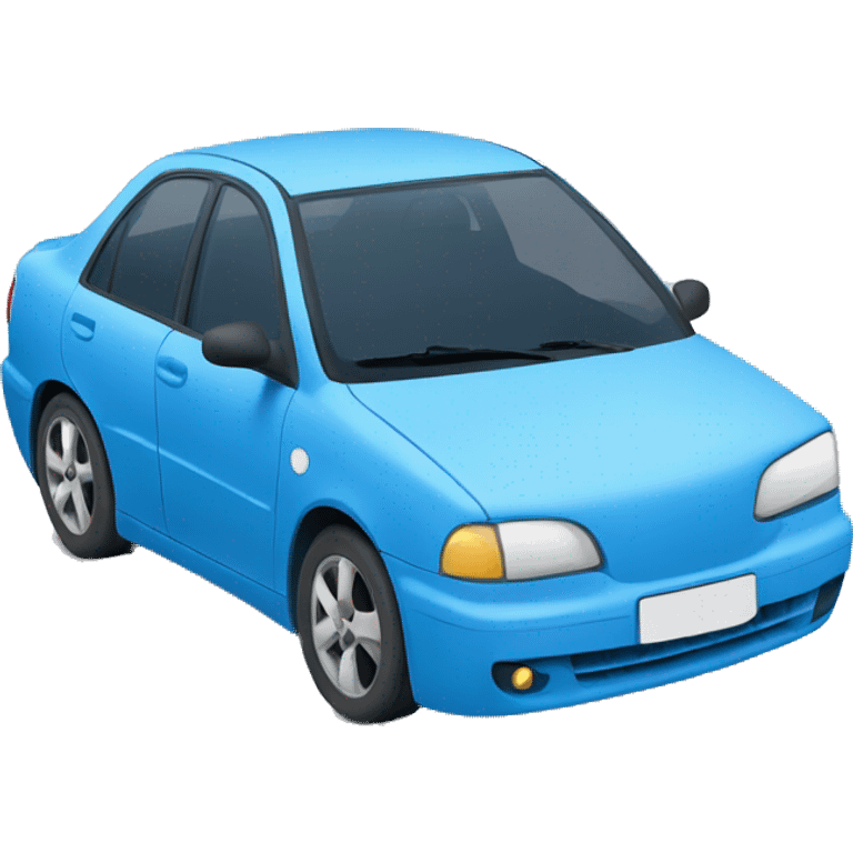 blue car with road emoji