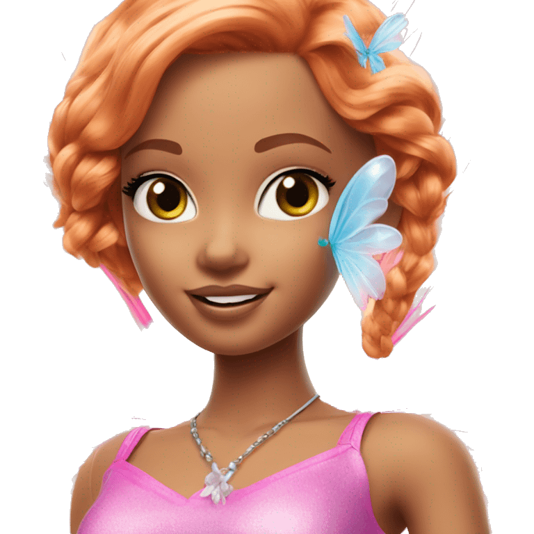 Attractive Barbie ginger fairy emoji