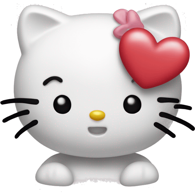 hello kitty with heart emoji