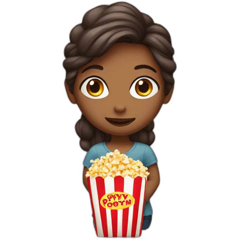 Girl with popcorn emoji