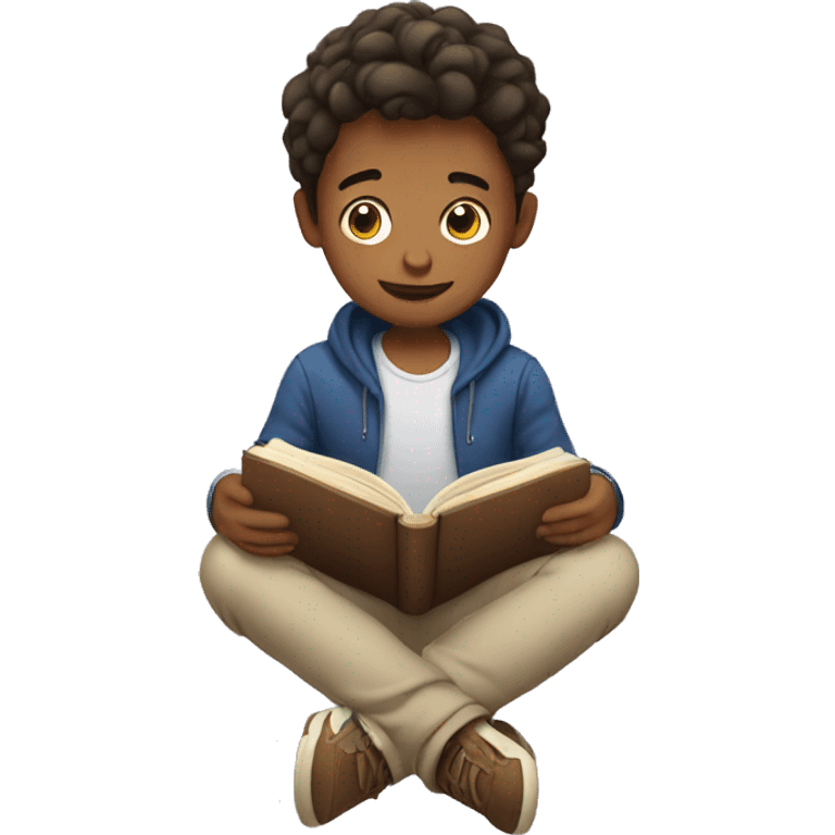 a boy reading a book emoji