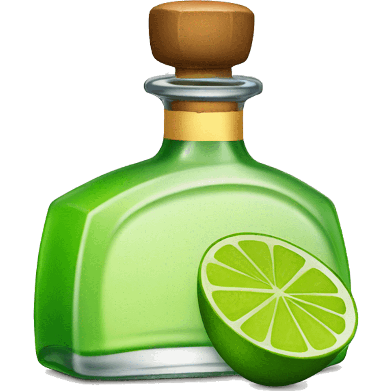 Tequila bottle with lime emoji