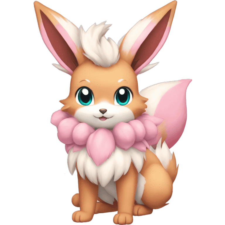 Sylveon-Eevee-Bunny-Fox-Pokémon-fusion full body emoji