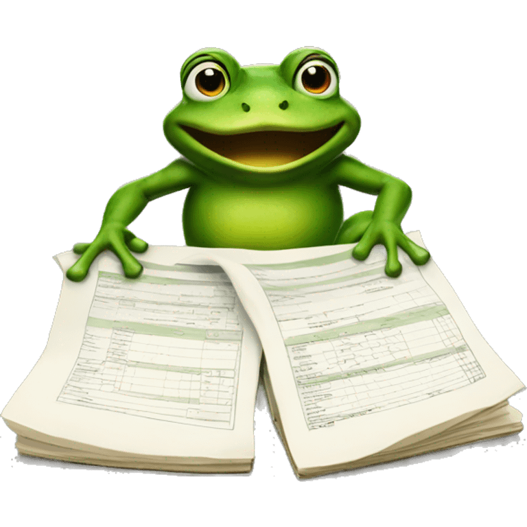 frog doing taxes  emoji