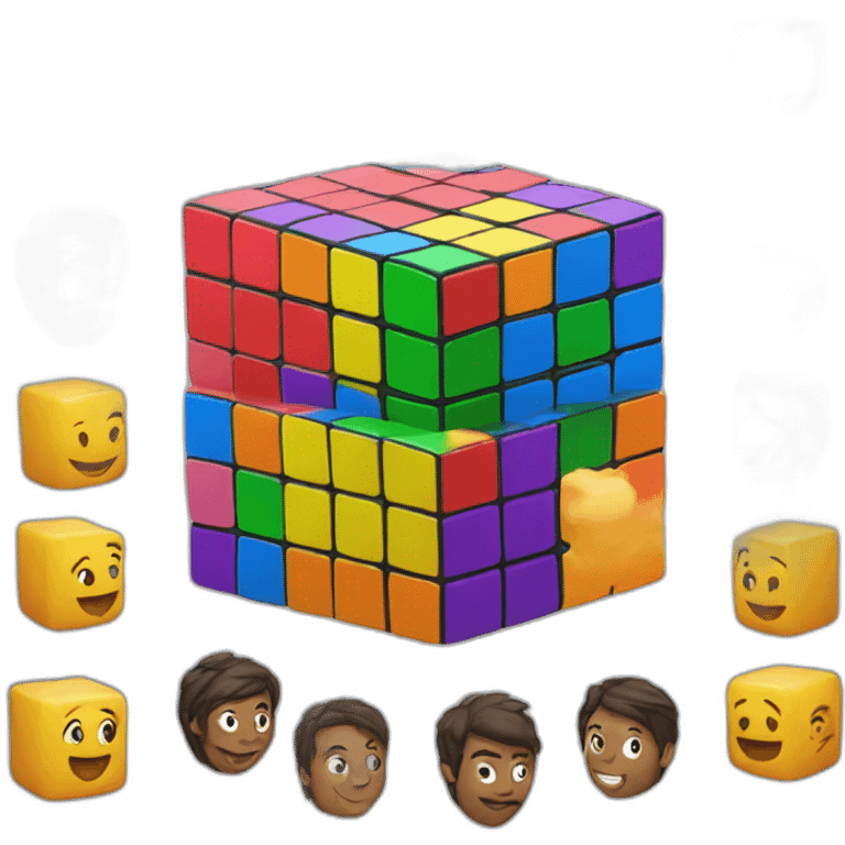 Rubiks cube and friends emoji