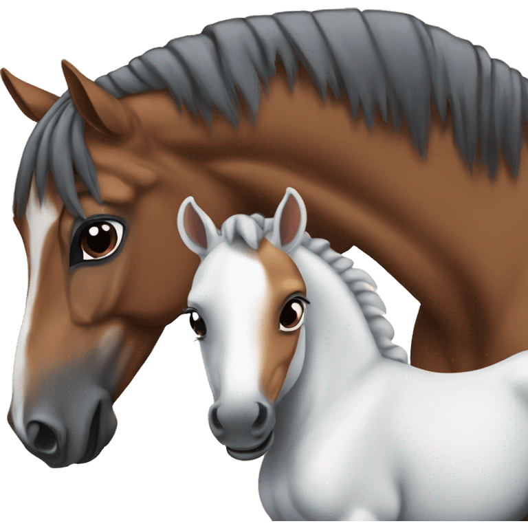 Arabian horse with foal emoji