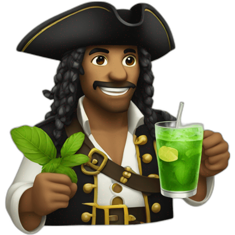 pirate drinking mojito emoji