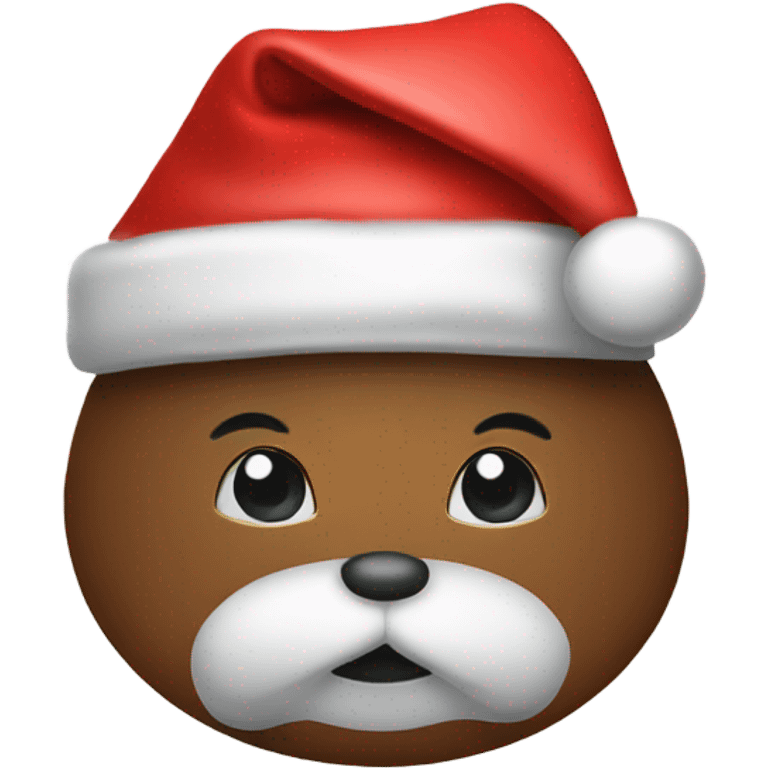 Santa hat with name “Mrs. Roo” on it emoji