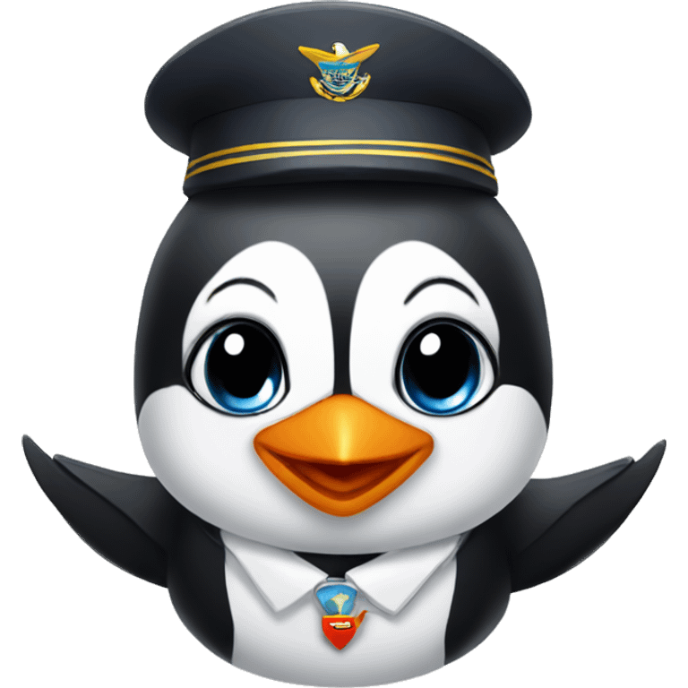 Flight attendant penguin emoji