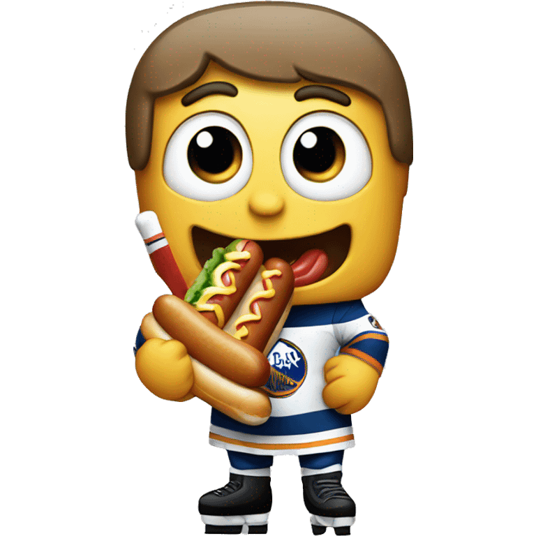 Hockey player eating a hot dog  emoji