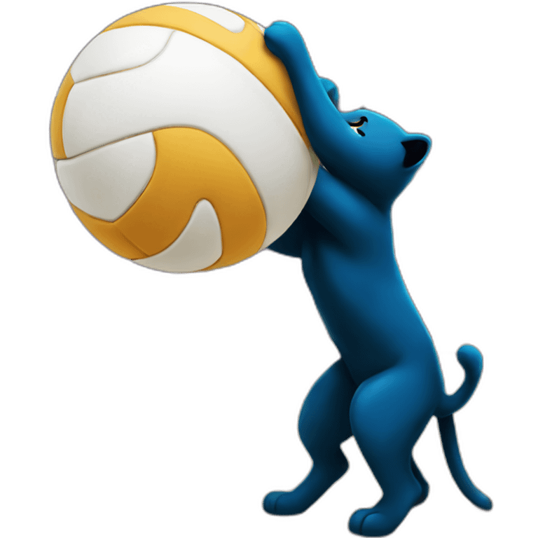 panther kissing a volleyball emoji