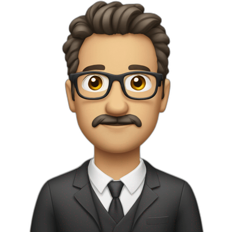 Alto, barba, delgado, lentes, profesional emoji