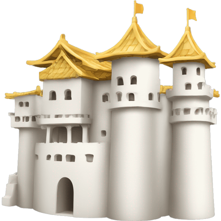 castillo japones en blanco y dorado emoji