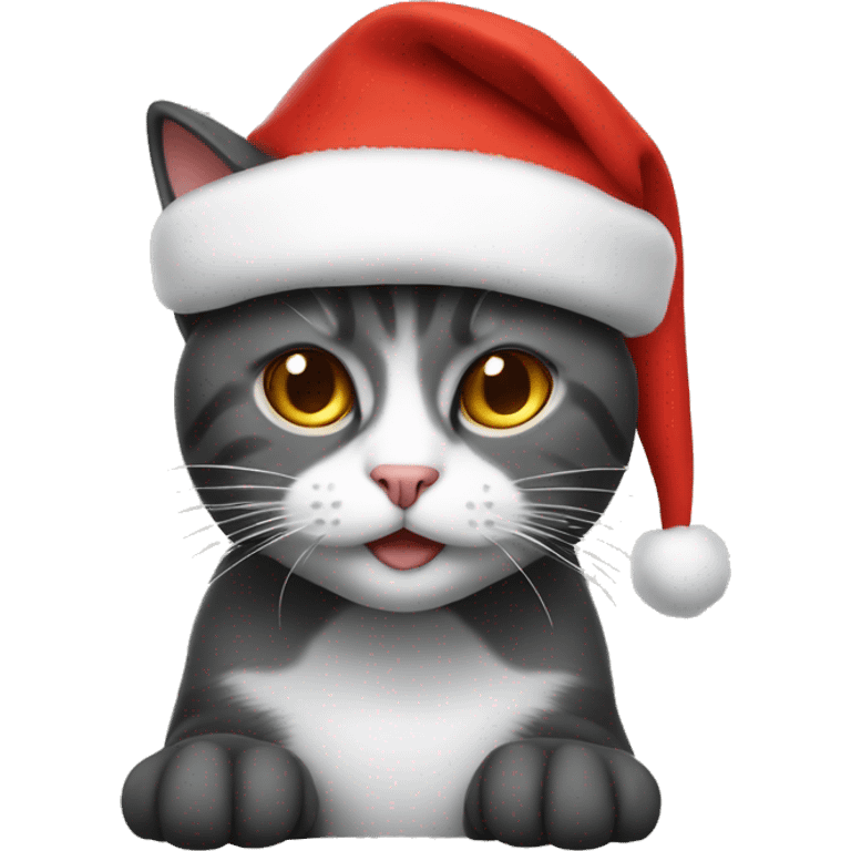 cat with santa’s hat emoji