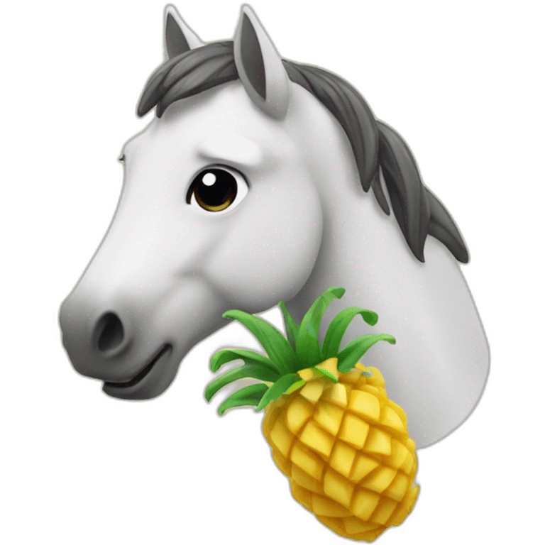 Horse introducing itself in a pinaple  emoji