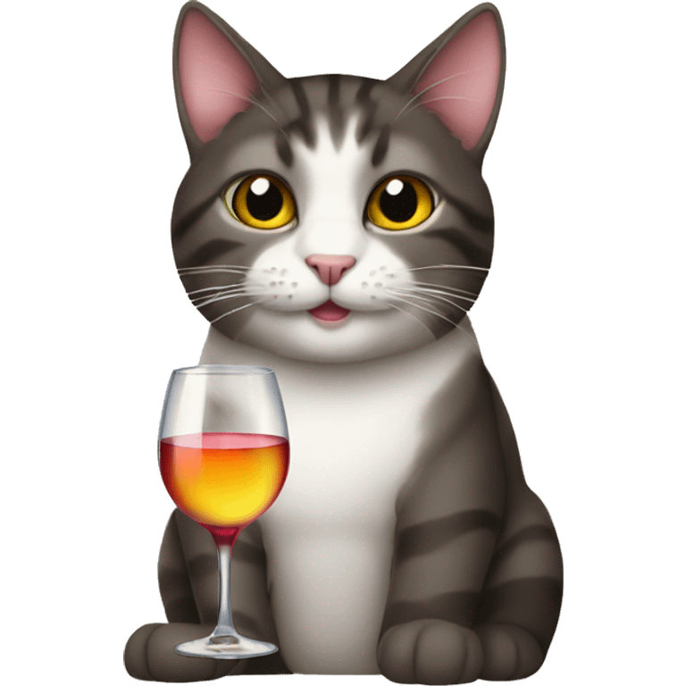 Cat drinking wine emoji