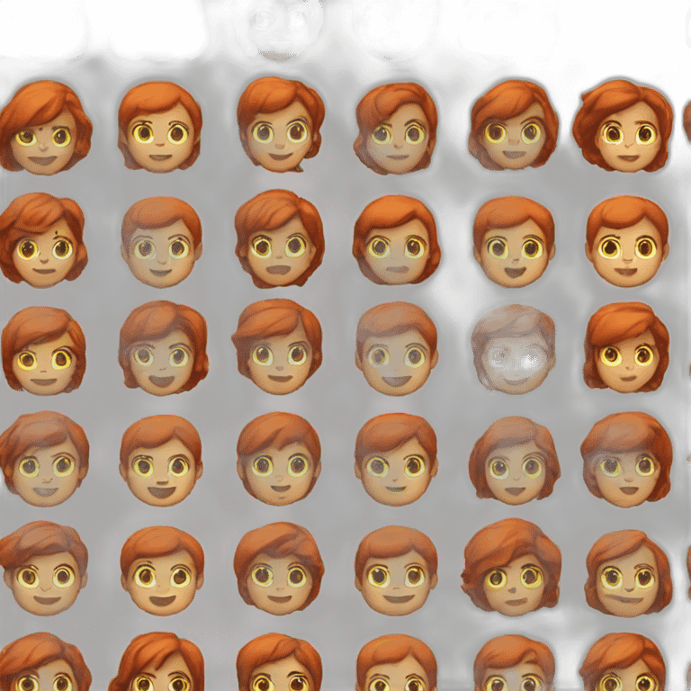 red hair girl brown hair man emoji