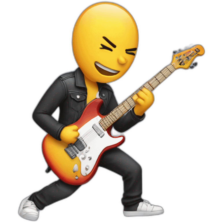 electric guitarist playing guitar emoji