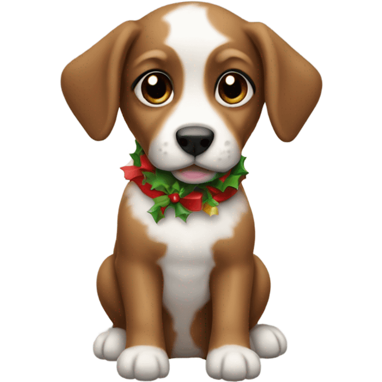 Christmas puppy emoji