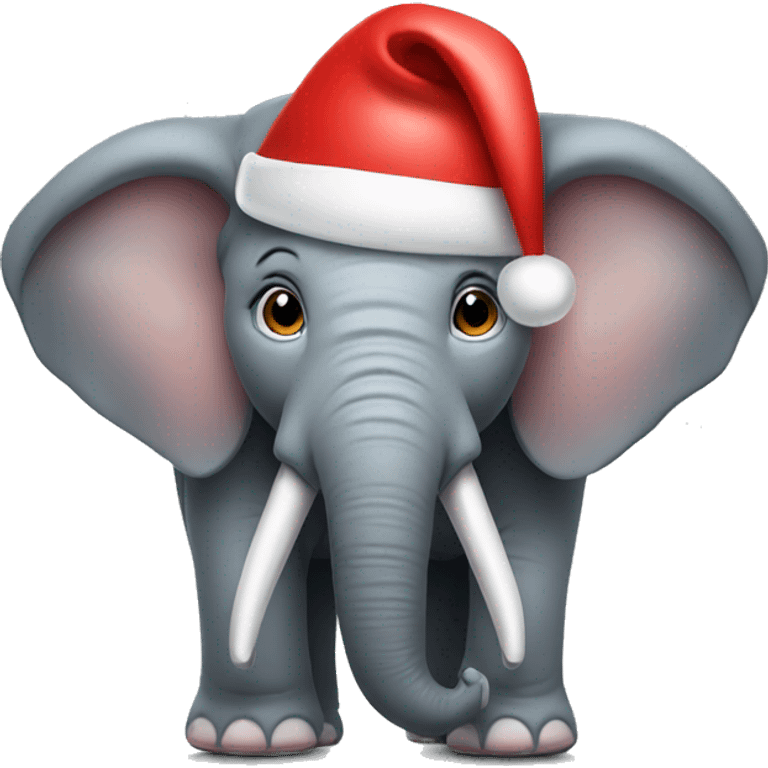 elephant wearing a santa hat emoji