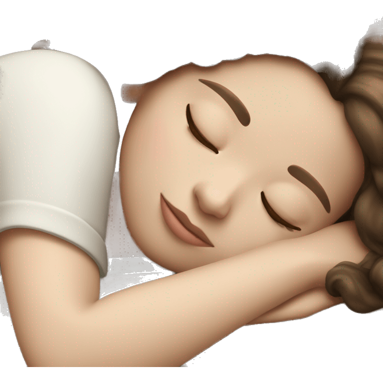 pale Brunette girl sleeping emoji