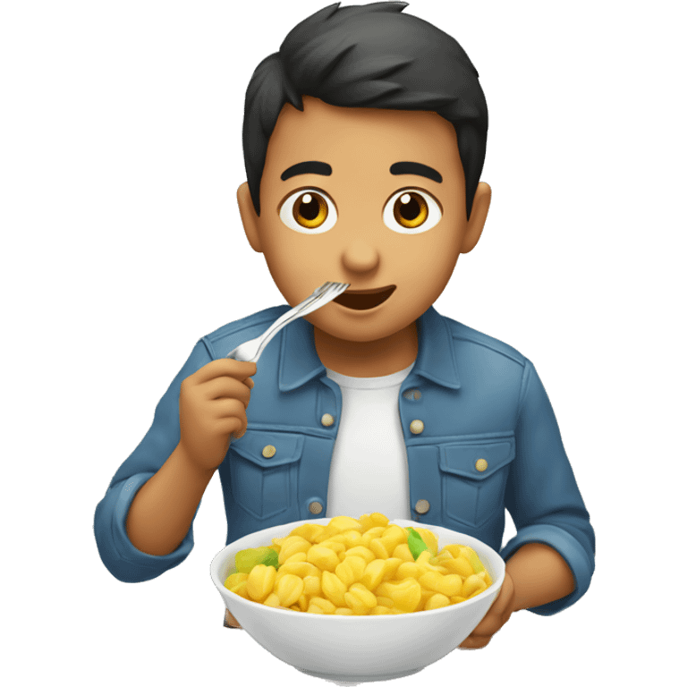 niño comiendo un platana sudando emoji