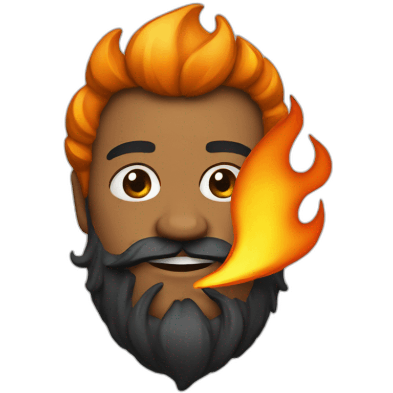 flame as a beard emoji