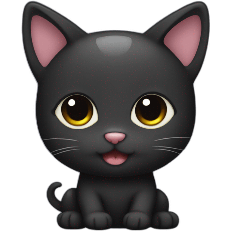 small black cat kawaii style full body emoji