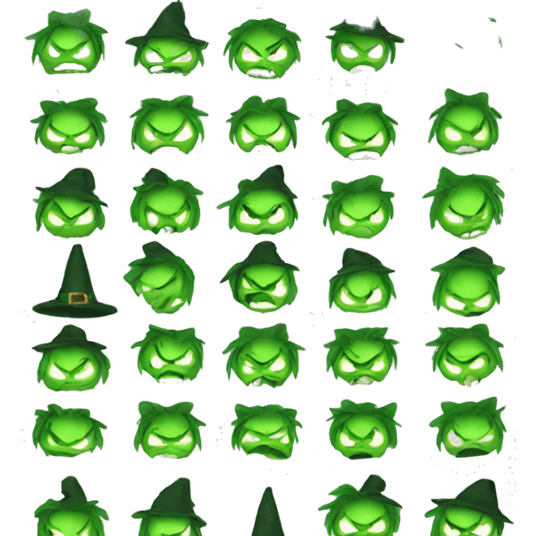 green angry evil witch emoji