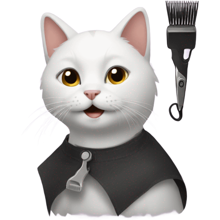 Cat getting a haircut emoji