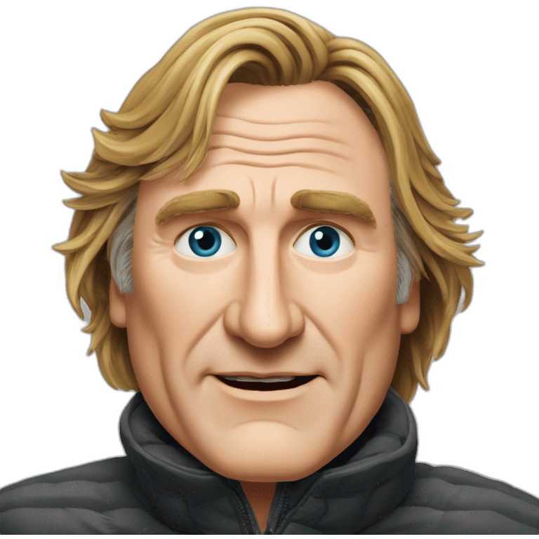 Gérard Depardieu qui ski emoji