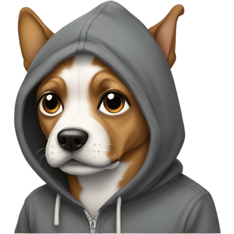 Dog wearing a hoodie emoji