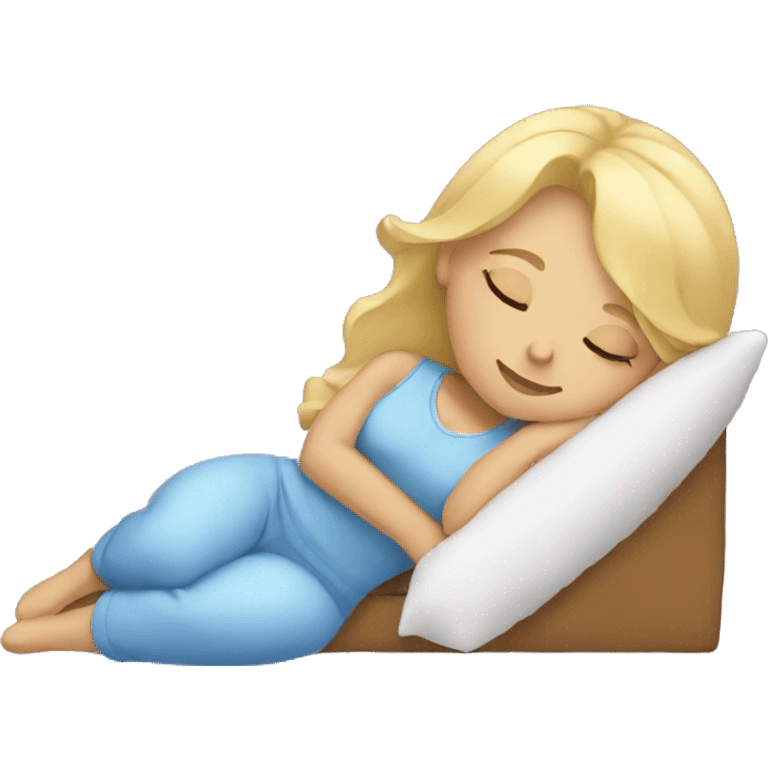 Blonde girl sleeping emoji