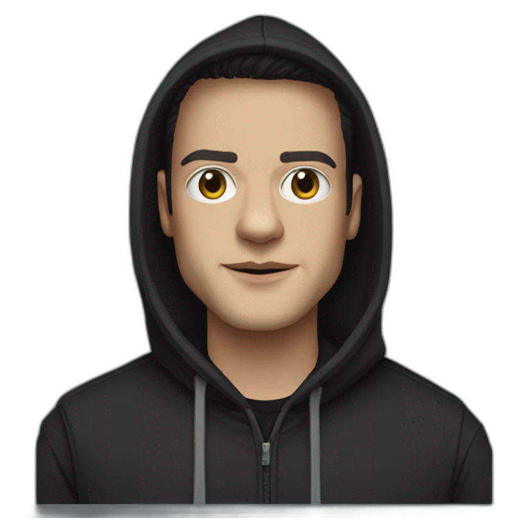 Elliot Alderson wearing black hoodie Mr Robot Emoji emoji