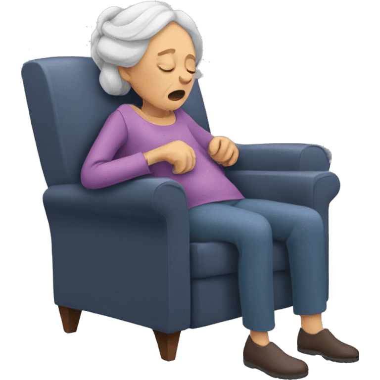 Old woman snoring on recliner emoji