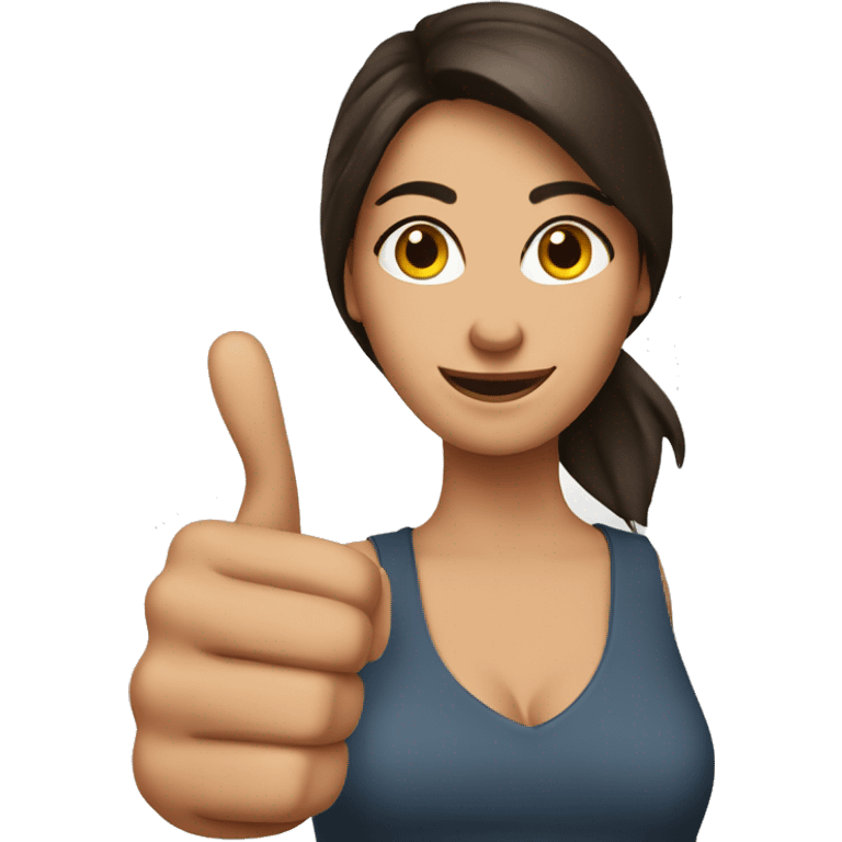 brunette woman and thumbs up emoji