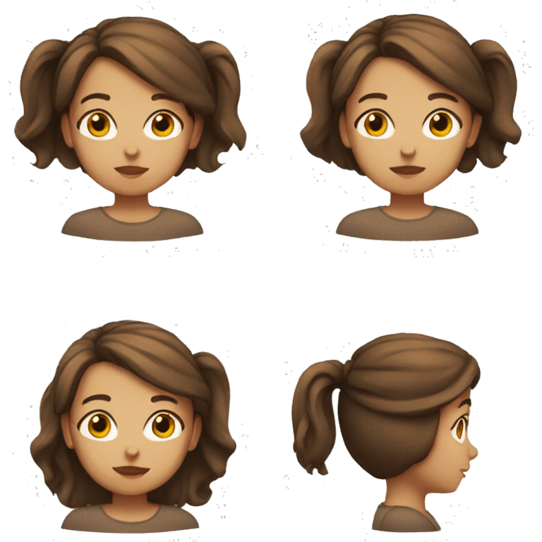 Girl with brown long hair emoji