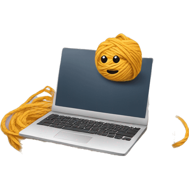 laptop + yarn emoji