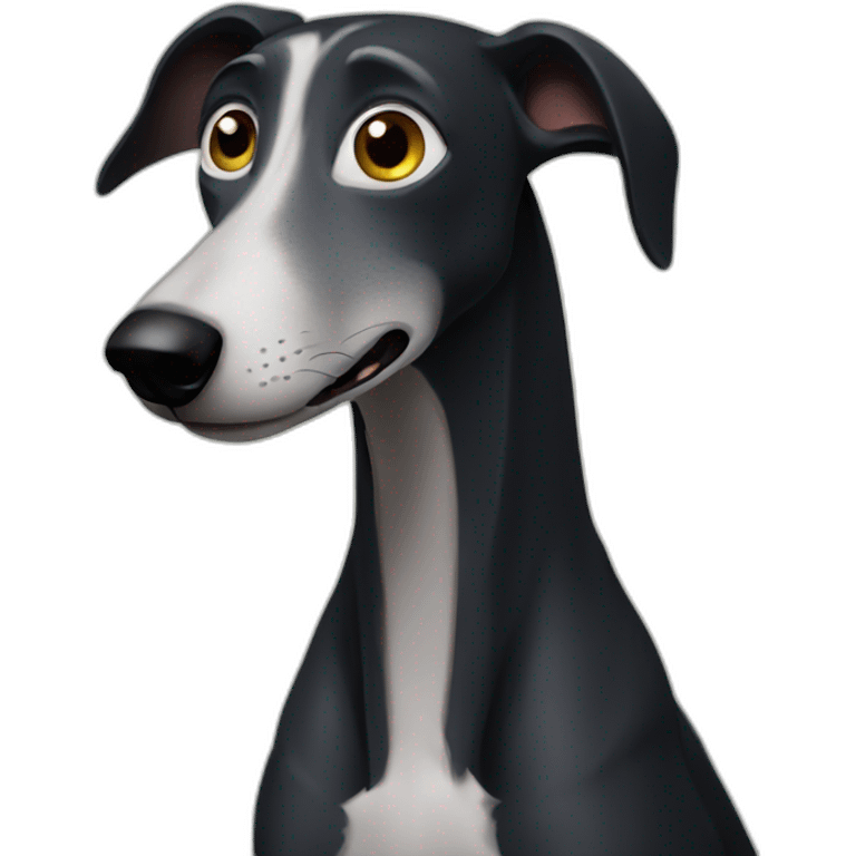 Black Greyhound Pixar style emoji