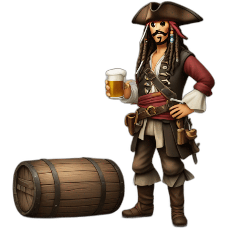 Jack Sparrow boive une bière emoji