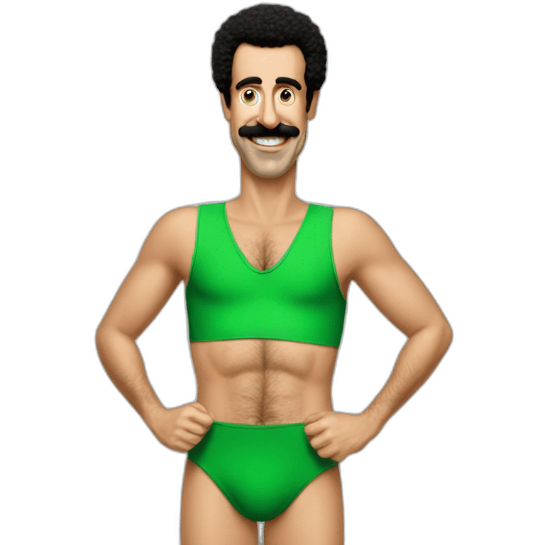 borat in green mankini, with two thumbs up emoji