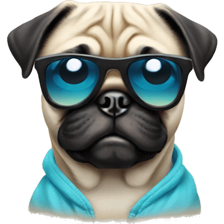 Cool pug with sunnies  emoji