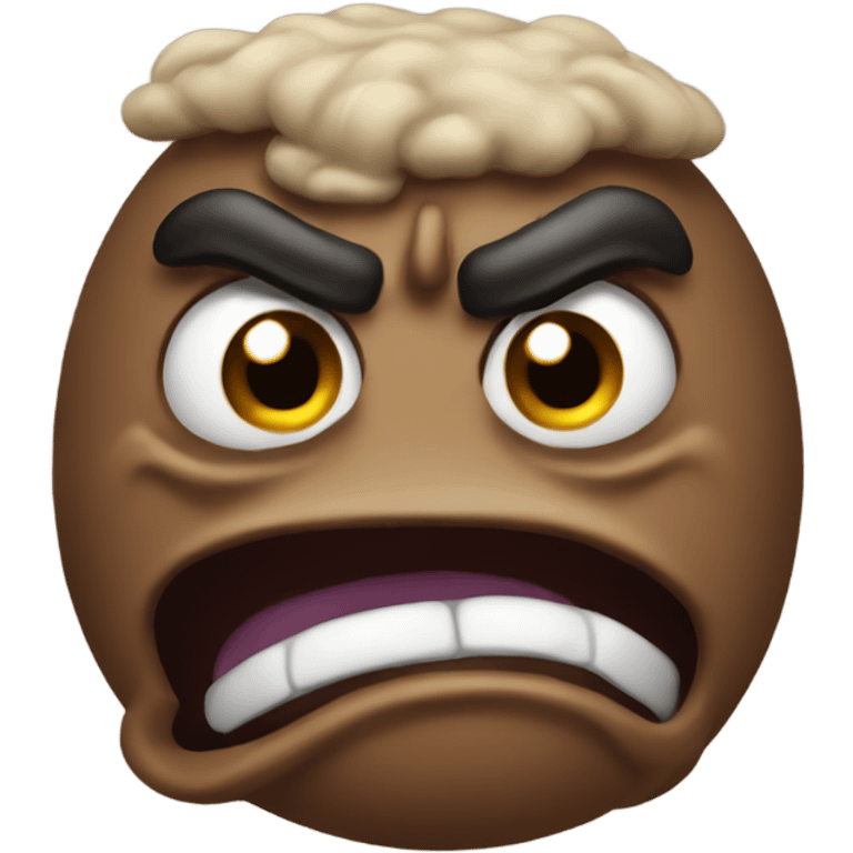 A very very angry poo emoji