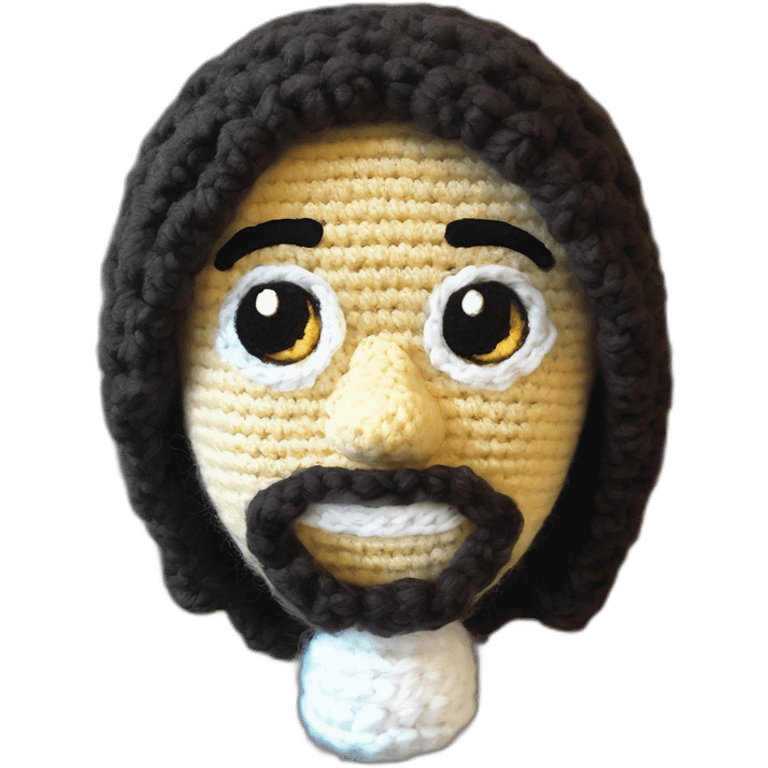 Crocheted amigurumi Jesus emoji