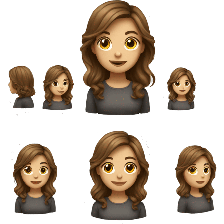 girl with brown hair and highlights emoji