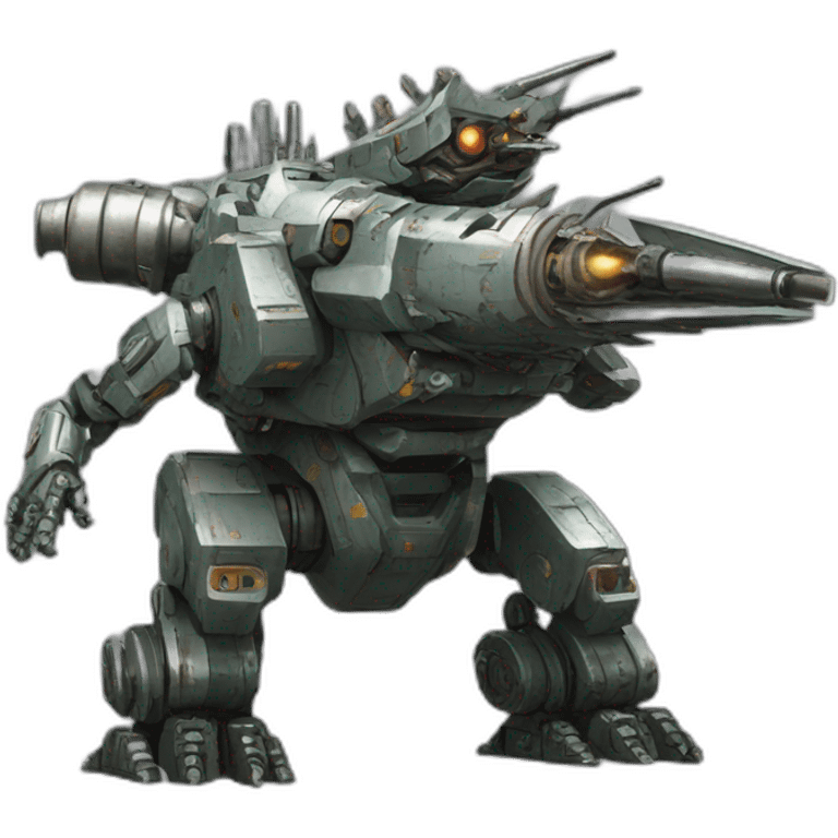 Mech godzilla with artillerie canon emoji